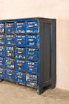 Dark Blue Vintage Drawer Unit <p>W:217cm D:36cm H:86cm </p>