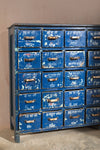Dark Blue Vintage Drawer Unit <p>W:217cm D:36cm H:86cm </p>