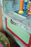 Blue & Red Indian Wooden Mandir <p>W:90cm D:90cm H:123cm </p>