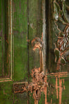 Vintage Green Carved Almirah <p>W:84cm D:34cm H:153cm </p>