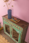 Vintage Green Cabinet with Tiles <p>W:96cm D:32cm H:90cm </p>