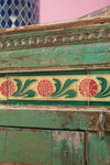 Vintage Green Cabinet with Tiles <p>W:96cm D:32cm H:90cm </p>