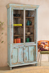 Pale Blue Vintage Display Cabinet <p>W:102cm D:40cm H:200cm </p>