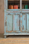 Pale Blue Vintage Display Cabinet <p>W:102cm D:40cm H:200cm </p>