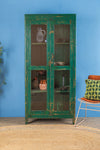 Green Vintage Glazed Cabinet <p>W:91cm D:45cm H:197cm </p>