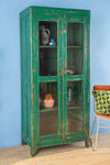 Green Vintage Glazed Cabinet <p>W:91cm D:45cm H:197cm </p>