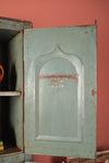 Vintage Grey & Green Metal Cupboard <p>W:110cm D:48cm H:198cm </p>