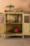Pale Yellow Vintage Display Cabinet <p>W:69cm D:39cm H:98.5cm </p>
