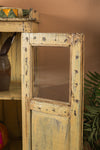 Pale Yellow Vintage Display Cabinet <p>W:69cm D:39cm H:98.5cm </p>