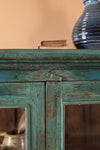 Vintage Teal Blue Display Cabinet <p>W:97cm D:49cm H:132cm </p>