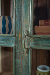 Vintage Teal Blue Display Cabinet <p>W:97cm D:49cm H:132cm </p>