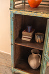 Vintage Blue & Yellow Side Cabinet <p>W:54cm D:42cm H:121cm </p>
