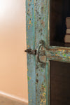 Vintage Blue & Yellow Side Cabinet <p>W:54cm D:42cm H:121cm </p>
