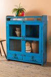 Blue Vintage Glazed Cabinet <p>W:81cm D:31cm H:98cm </p>