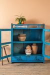 Blue Vintage Glazed Cabinet <p>W:81cm D:31cm H:98cm </p>