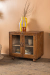 Vintage Wooden Glazed Cabinet <p>W:65cm D:31cm H:56cm </p>