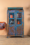 Vintage Blue Display Cabinet <p>W:94cm D:55cm H:174cm </p>