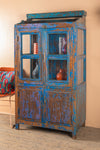 Vintage Blue Display Cabinet <p>W:94cm D:55cm H:174cm </p>