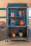 Vintage Blue Display Cabinet <p>W:94cm D:55cm H:174cm </p>
