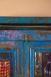 Vintage Blue Display Cabinet <p>W:94cm D:55cm H:174cm </p>