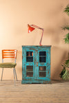 Vintage Blue Glazed Cabinet <p>W:68cm D:39cm H:90cm </p>