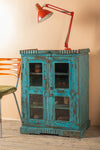 Vintage Blue Glazed Cabinet <p>W:68cm D:39cm H:90cm </p>