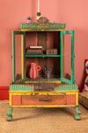 Colourful Vintage Temple Cabinet <p>W:71cm D:63cm H:101cm </p>