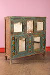 Vintage Blue Sideboard with Mirrors <p>W:116cm D:42cm H:120cm </p>