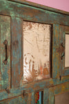 Vintage Blue Sideboard with Mirrors <p>W:116cm D:42cm H:120cm </p>