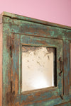 Vintage Blue Sideboard with Mirrors <p>W:116cm D:42cm H:120cm </p>
