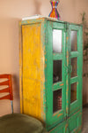Vintage Green & Yellow Cabinet <p>W:65cm D:33cm H:127cm </p>