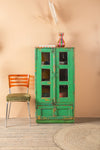 Vintage Green & Yellow Cabinet <p>W:65cm D:33cm H:127cm </p>
