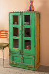 Vintage Green & Yellow Cabinet <p>W:65cm D:33cm H:127cm </p>