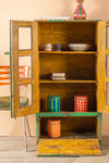 Vintage Green & Yellow Cabinet <p>W:65cm D:33cm H:127cm </p>