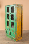 Vintage Green & Yellow Cabinet <p>W:65cm D:33cm H:127cm </p>