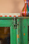 Vintage Green & Yellow Cabinet <p>W:65cm D:33cm H:127cm </p>