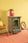 Blue & Green Vintage Side Cabinet <p>W:54cm D:54cm H:57cm </p>