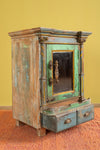 Blue & Green Vintage Side Cabinet <p>W:54cm D:54cm H:57cm </p>