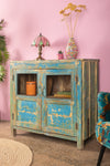 Vintage Blue Wooden Cabinet <p>W:105cm D:47cm H:96cm </p>