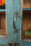 Light Blue Vintage Display Cabinet <p>W:85cm D:42cm H:123cm </p>