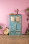 Ornate Light Blue Vintage Carved Almirah <p>W:83cm D:35cm H:139cm </p>