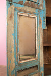 Ornate Light Blue Vintage Carved Almirah <p>W:83cm D:35cm H:139cm </p>
