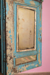 Ornate Light Blue Vintage Carved Almirah <p>W:83cm D:35cm H:139cm </p>