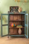 Teal Blue Vintage Display Cabinet <p>W:76cm D:36cm H:114cm </p>