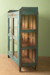 Teal Blue Vintage Display Cabinet <p>W:76cm D:36cm H:114cm </p>