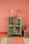 Vintage Sage Green Display Cabinet <p>W:91cm D:47cm H:126cm </p>