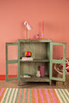 Vintage Sage Green Display Cabinet <p>W:91cm D:47cm H:126cm </p>