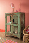 Vintage Sage Green Display Cabinet <p>W:91cm D:47cm H:126cm </p>