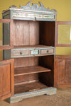 Vintage Blue Cabinet with Tiles <p>W:88cm D:44cm H:161cm </p>
