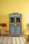 Vintage Blue Cabinet with Tiles <p>W:88cm D:44cm H:161cm </p>